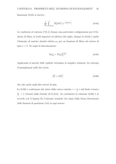 entropia di entanglement in teorie invarianti conformi bidimensionali