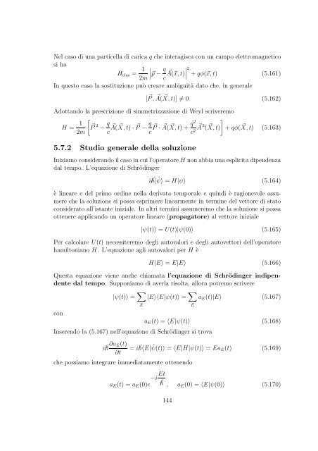 Meccanica Quantistica