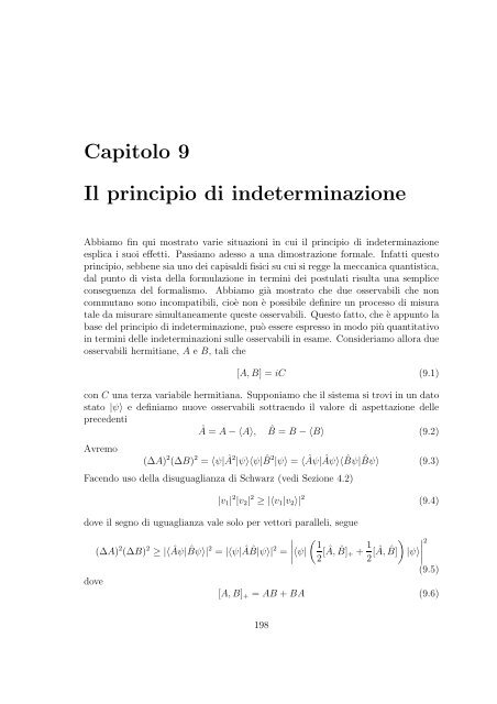 Meccanica Quantistica