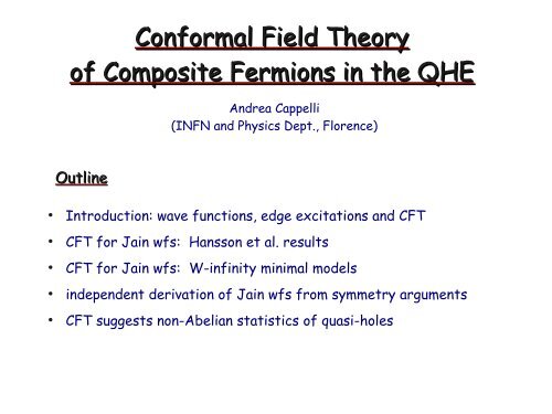 Conformal Field Theory Of Composite Fermions In The Qhe