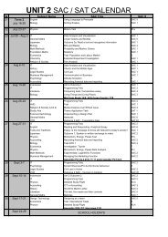 UNIT 2 SAC / SAT CALENDAR - Thomas Carr College