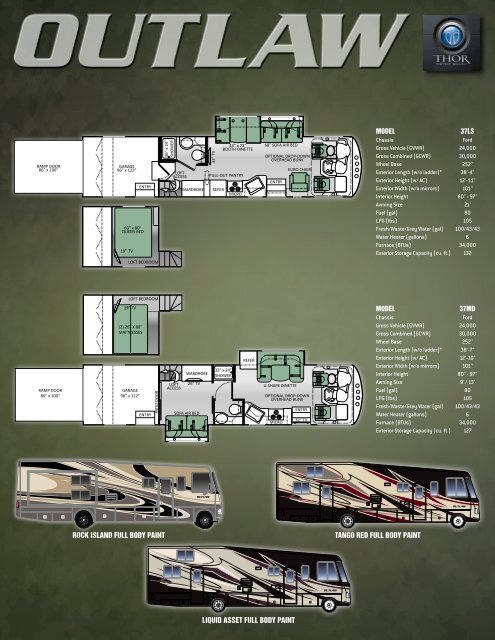 2014 Outlaw Toy Hauler Motorhomes by Thor Motor Coach