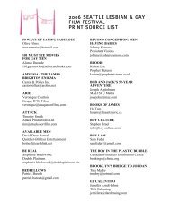 2006 seattle lesbian & gay film festival print source list - Three Dollar ...