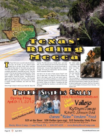 Texas' Riding M ecca - Thunder Roads Texas Motorcycle Magazine