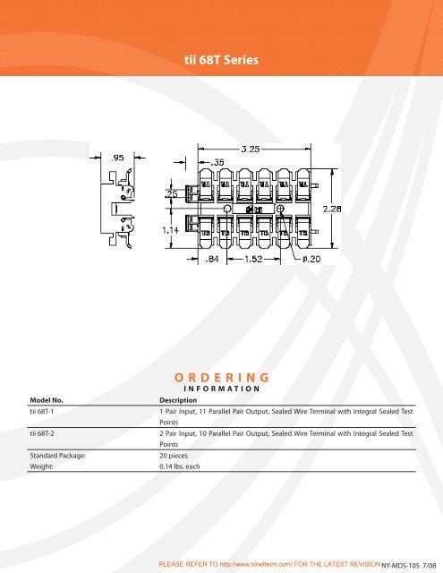 tii 68T Sealed Wire Terminal - Tii Network Technologies