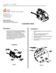 Installation Note - Tii Network Technologies