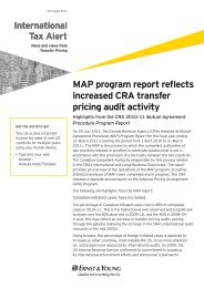 MAP program report reflects increased CRA transfer pricing audit ...