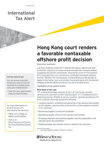 Hong Kong court renders a favorable nontaxable offshore profit ...