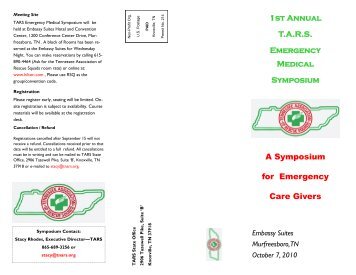 1st Annual TARS Emergency Medical Symposium A Symposium for ...