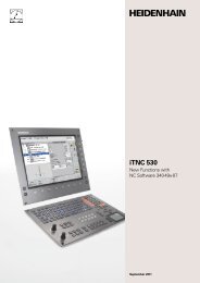 iTNC 530 New Functions with NC Software 340 49x-07 - Heidenhain