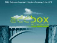 addbox Virtualization: Einsatz im SAP-Training und ... - TOBA Team eV