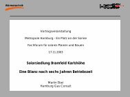 Solarsiedlung Bramfeld Karlshöhe Eine Bilanz nach sechs Jahren ...