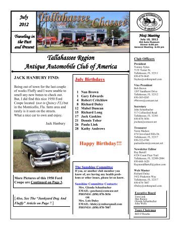 april - Tallahassee Region Antique Automobile Club of America