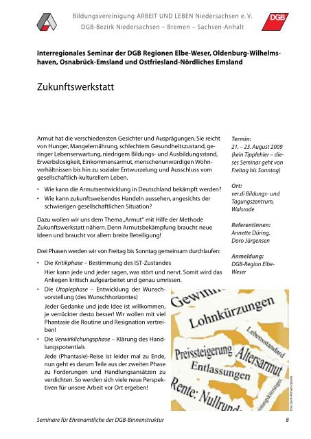 Programm Binnenstruktur - Arbeit und Leben