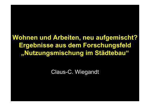 Nutzungsmischung im Städtebau - Initiative Arbeit und Klimaschutz