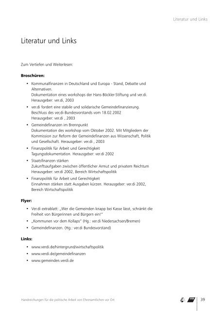 Krise der Kommunalfinanzen Handreichungen ... - Arbeit und Leben