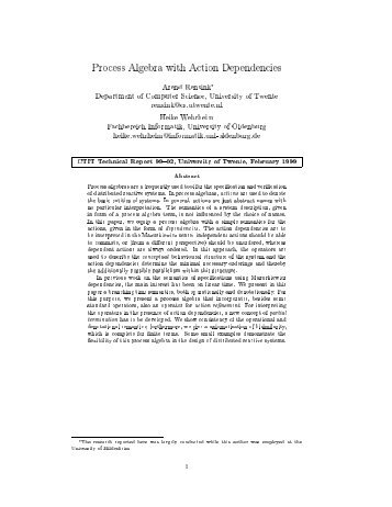 Process Algebra with Action Dependencies - trese