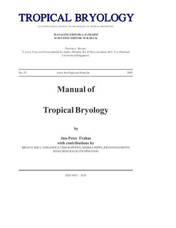 Manual of Tropical Bryology