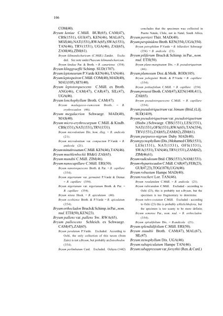 Checklist of the mosses of sub-Saharan Africa