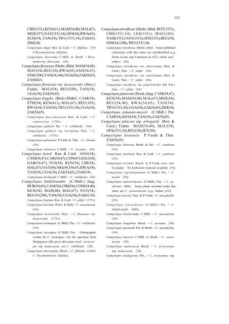 Checklist of the mosses of sub-Saharan Africa