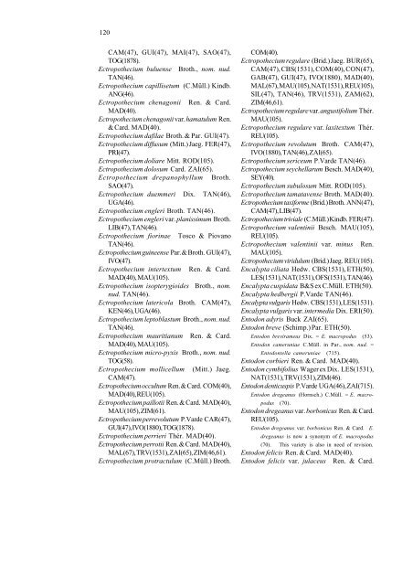 Checklist of the mosses of sub-Saharan Africa