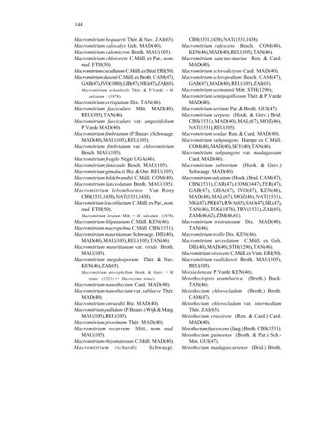 Checklist of the mosses of sub-Saharan Africa