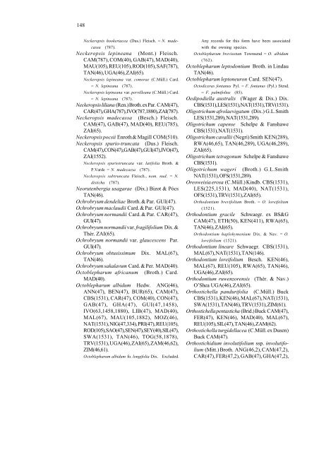 Checklist of the mosses of sub-Saharan Africa