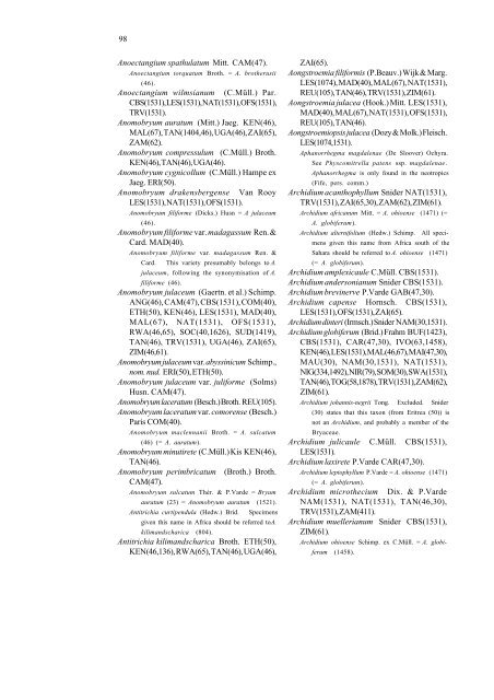 Checklist of the mosses of sub-Saharan Africa