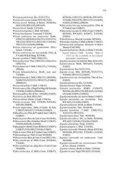 Checklist of the mosses of sub-Saharan Africa