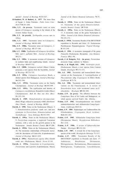 Checklist of the mosses of sub-Saharan Africa