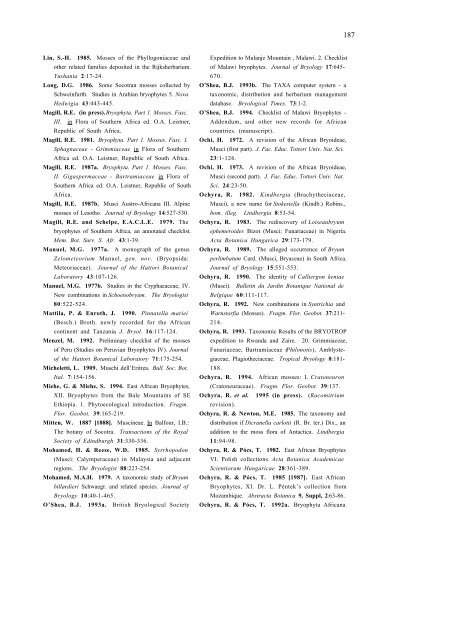 Checklist of the mosses of sub-Saharan Africa