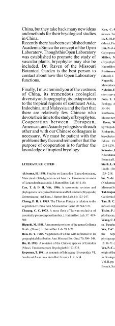 Tropical component of the Moss Flora of China