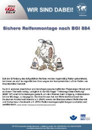 BGI 884 Sichere Reifenmontage - Tta-shop.de