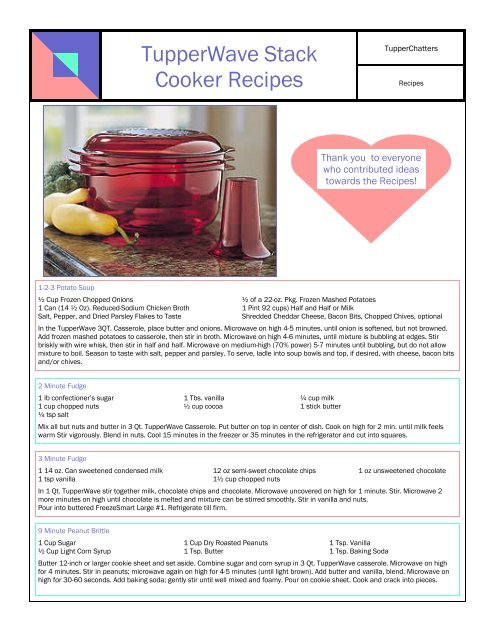 TupperWave Stack Cooker Recipes