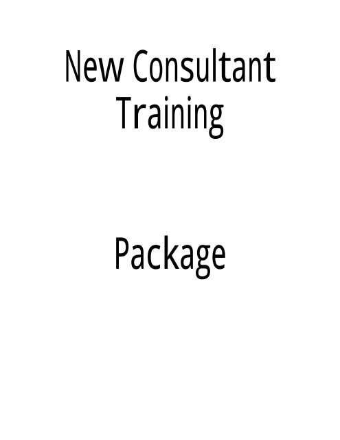 New Consultant Training