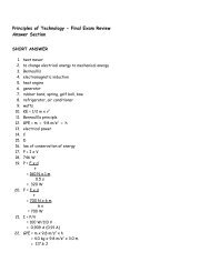 Principles of Technology - Final Exam Review