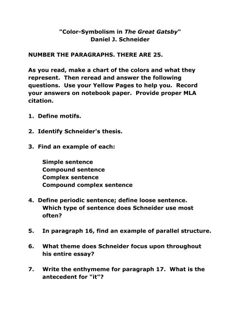 Number Symbolism Chart