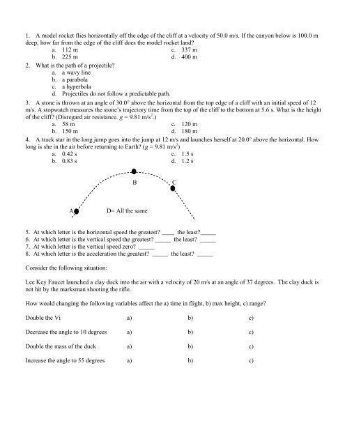 Projectile Review.pdf