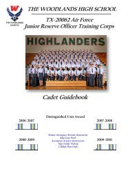 Cadet Guidebook - Woodlands High School - Conroe Independent ...