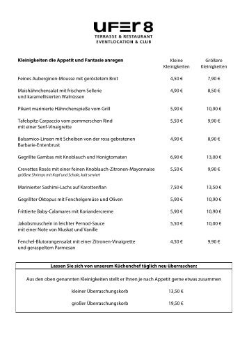 Speisekarte (PDF) - Ufer 8