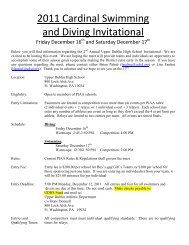 Cardinal Invitational - Upper Dublin High School - Swimming & Diving