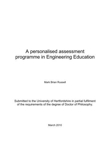 A personalised assessment programme in Engineering Education