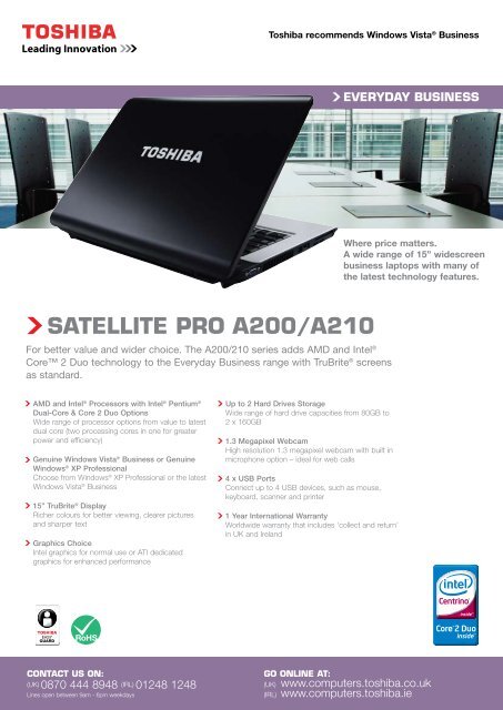satellite PRo a200 a210 Toshiba