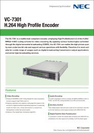 VC-7301 H.264 High Profile Encoder (PDF) - Nec