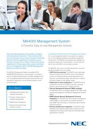 MA4000 Management System - Nec