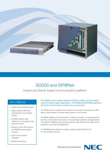 iS3000 and SIP@Net - Nec - Netcom - Activ