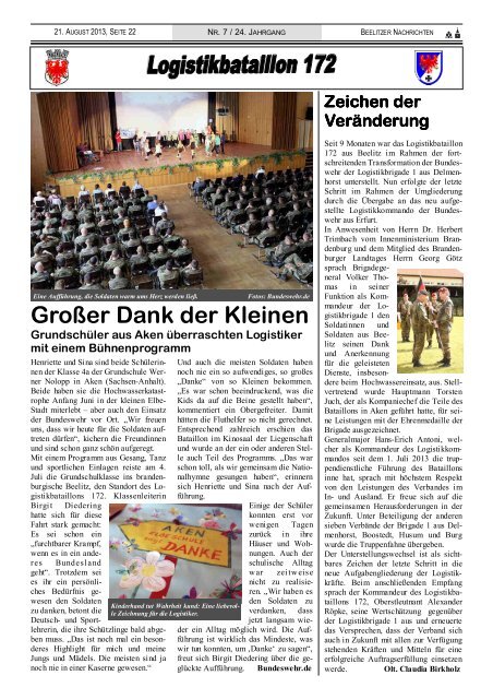 Beelitzer Nachrichten - August 2013