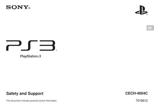 Safety and Support CECH-4000C - PlayStation