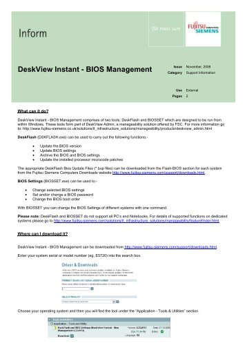 DeskView Instant - BIOS Management - Fujitsu UK