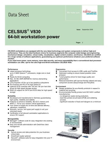 CELSIUS V830 64-bit workstation power - Fujitsu UK
